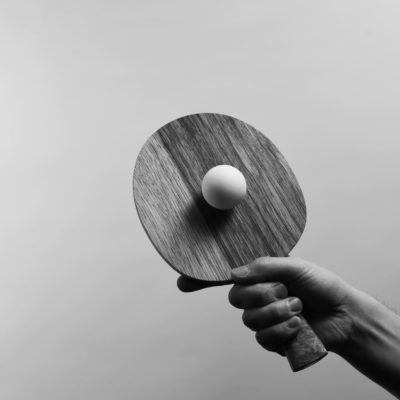 卓球の打球の瞬間